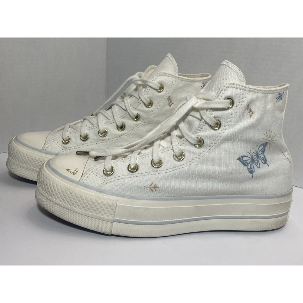 Converse Chuck Taylor All Star Lift Platform Tiny Tattoos high-top Shoes 8.5